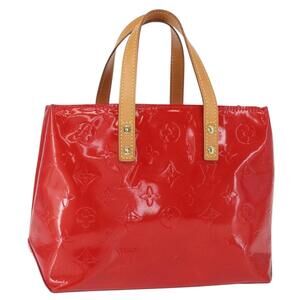 LOUIS VUITTON Monogram Vernis Reade PM Hand Bag Red Rouge M91088 LV Auth BA9357